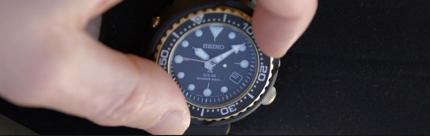 Close-up af seiko prospex solar diver dykkeruret til mænd